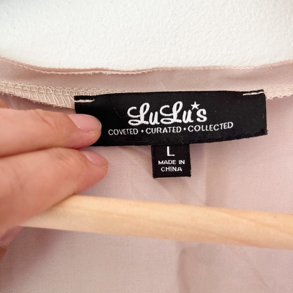 NWT Lulu's Sunflower Sweetheart Beige Mini Dress - Picture 12 of 13